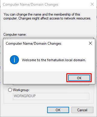 Windows 10 Client Bilgisayarın Domaine Dahil Edilmesi