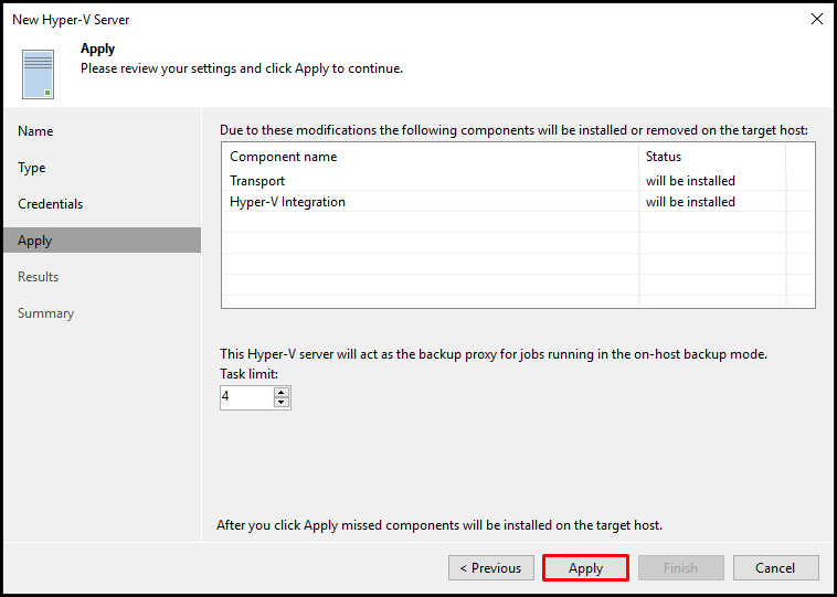 Veeam Backup & Replication v9.5 Update 4 (Hyper-V Server) Host Ekleme